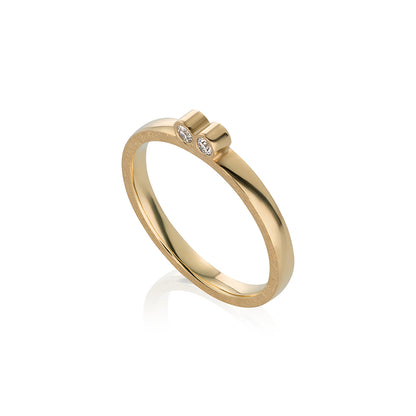 Gold ring "FOUR" with diamonds