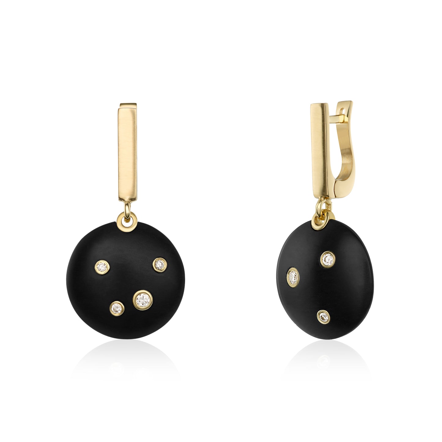 Gold earrings with diamonds "MOON"