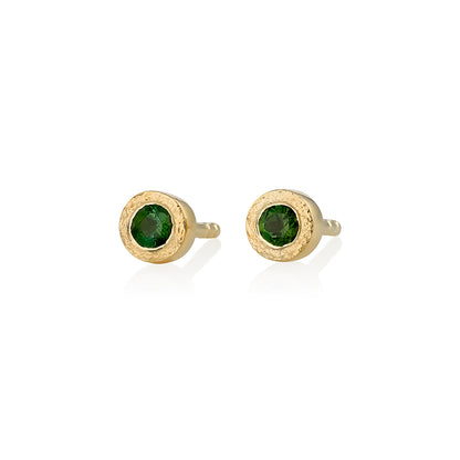 Golden earrings "MARK" with tourmalines