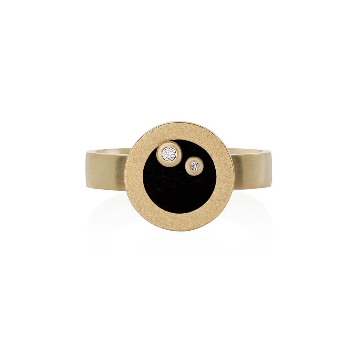 Gold ring "INSIDE" with diamonds