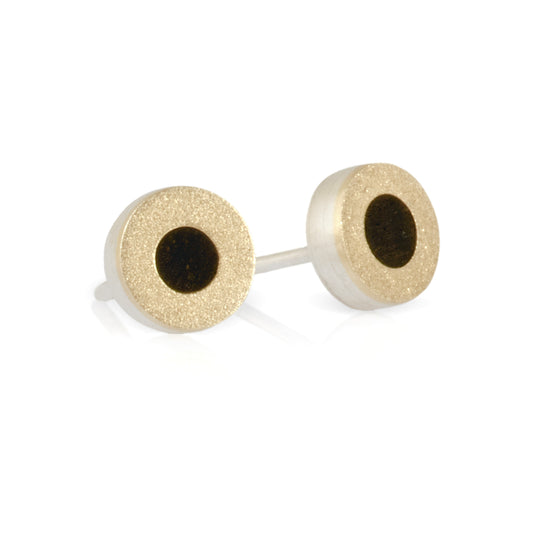 Earrings "MINI DOT" with ebony