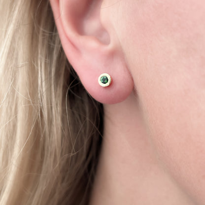 Golden earrings "MARK" with tourmalines