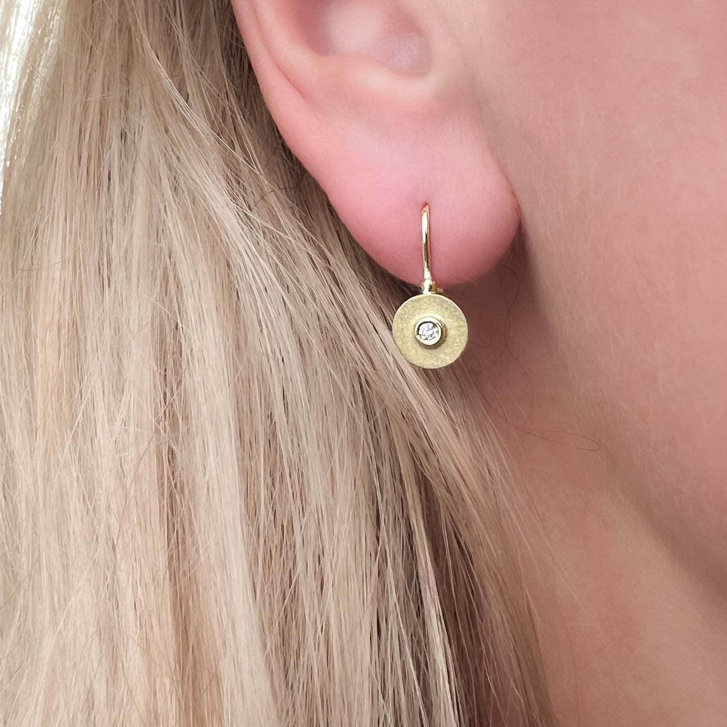 Earrings with diamonds "CENTER LINE"